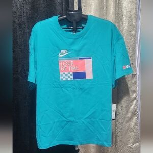 Men's Tour De Nike Blue "Dusty Cactus" T-Shirt - Loose Fit